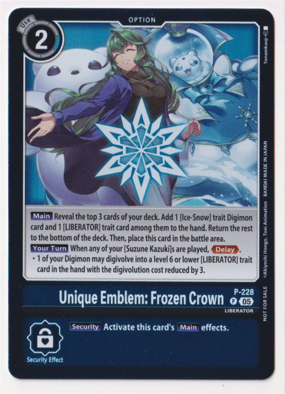 Unique Emblem: Frozen Crown : P-228 TIME STRANGER - Digimon Card Game  Single Card