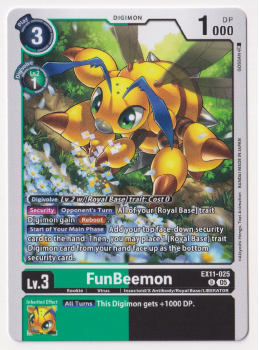 FunBeemon single card from Digimon Card Game