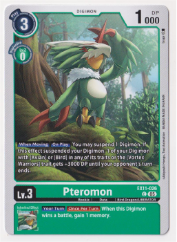 Pteromon single card from Digimon Card Game