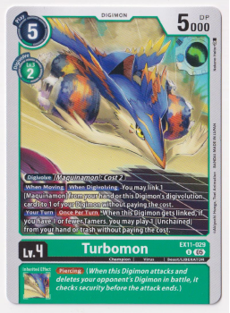 Turbomon single card from Digimon Card Game