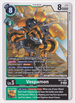 Vespamon single card from Digimon Card Game