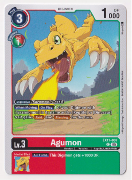 Agumon single card from Digimon Card Game