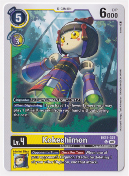 Kokeshimon single card from Digimon Card Game