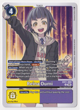 Reina Oumi single card from Digimon Card Game