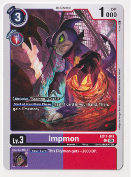Impmon single card from Digimon Card Game