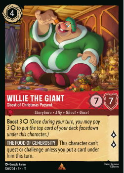 Willie the Giant - Ghost of Christmas Present single card from Disney Lorcana
