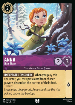 Anna - Little Sister single card from Disney Lorcana