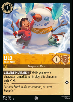 Lilo - Snow Artist single card from Disney Lorcana