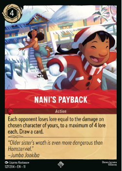 Nani's Payback single card from Disney Lorcana