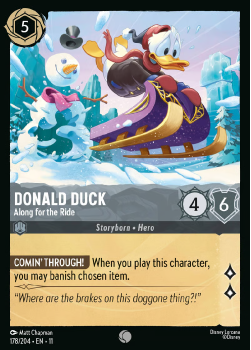 Donald Duck - Along for the Ride single card from Disney Lorcana