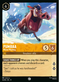 Pumbaa - Winter Warthog single card from Disney Lorcana
