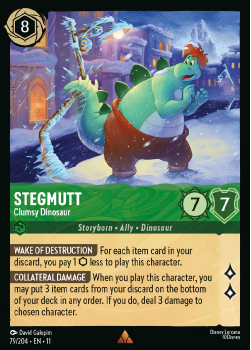 Stegmutt - Clumsy Dinosaur single card from Disney Lorcana