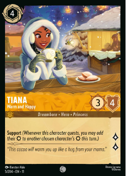 Tiana - Warm and Happy single card from Disney Lorcana