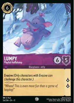 Lumpy - Playful Heffalump single card from Disney Lorcana