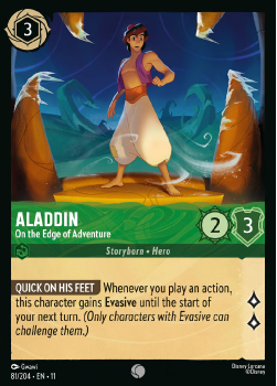 Aladdin - On the Edge of Adventure single card from Disney Lorcana