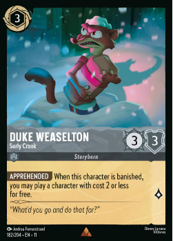 Duke Weaselton - Surly Crook single card from Disney Lorcana