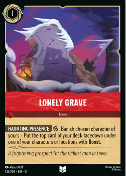 Lonely Grave single card from Disney Lorcana