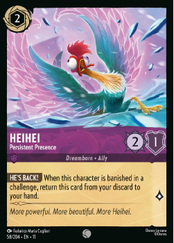 Heihei - Persistent Presence single card from Disney Lorcana