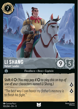 Li Shang - Valiant Leader single card from Disney Lorcana