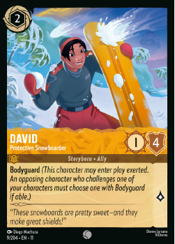 David - Protective Snowboarder single card from Disney Lorcana