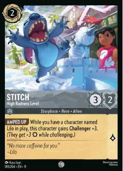 Stitch - High Badness Level single card from Disney Lorcana