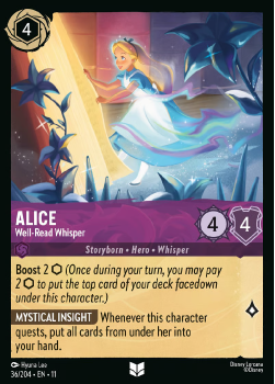 Alice - Well-Read Whisper single card from Disney Lorcana