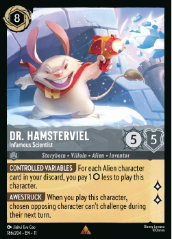Dr. Hamsterviel - Infamous Scientist single card from Disney Lorcana