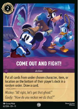 Come Out and Fight! single card from Disney Lorcana
