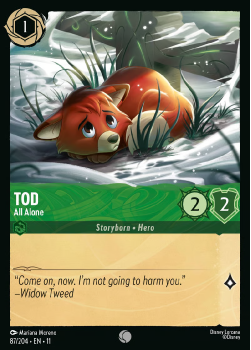 Tod - All Alone single card from Disney Lorcana