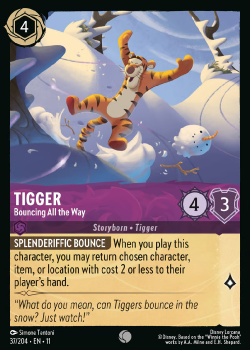 Tigger - Bouncing All the Way single card from Disney Lorcana
