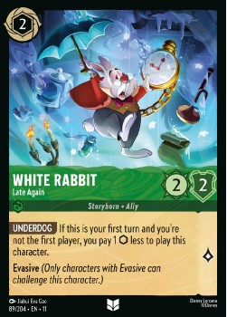 White Rabbit - Late Again single card from Disney Lorcana