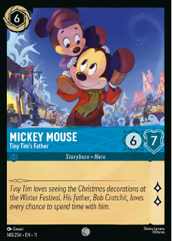 Mickey Mouse - Tiny Tim's Father single card from Disney Lorcana