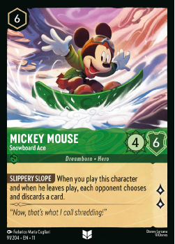 Mickey Mouse - Snowboard Ace single card from Disney Lorcana