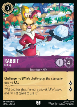 Rabbit - Fed Up single card from Disney Lorcana
