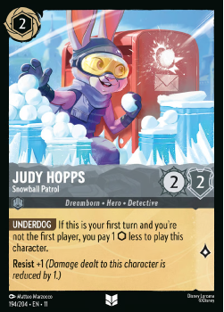 Judy Hopps - Snowball Patrol single card from Disney Lorcana