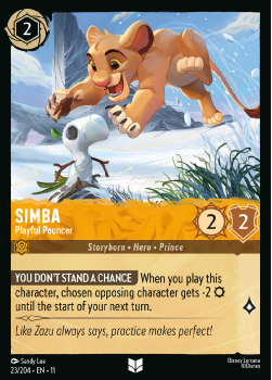 Simba - Playful Pouncer single card from Disney Lorcana