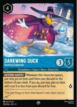 Darkwing Duck - Dashing Gadgeteer single card from Disney Lorcana