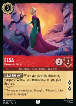 Elsa - Concerned Sister single card from Disney Lorcana