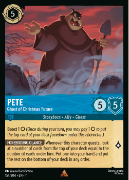 Pete – Ghost of Christmas Future single card from Disney Lorcana