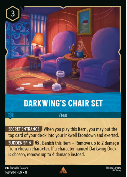 Darkwing's Chair Set single card from Disney Lorcana