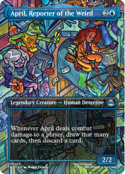 April, Reporter of the Weird (BORDERLESS) single card from Magic: the Gathering