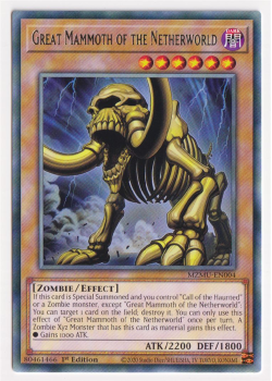 Great Mammoth of the Netherworld (Rare) single card from Yu-Gi-Oh!