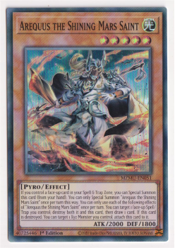 Arequus the Shining Mars Saint (Super Rare) single card from Yu-Gi-Oh!