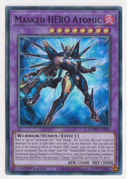 Masked HERO Atomic (Super Rare) single card from Yu-Gi-Oh!