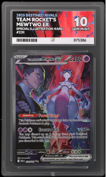 Team Rockets Mewtwo EX (SPECIAL ILLUSTRATION RARE) : 231/182 DESTINED RIVALS - ACE GRADING Graded Card Graded Card - 10 GEM MINT