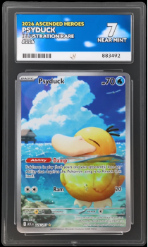 Psyduck (ILLUSTRATION RARE) : 226/217 MEGA EVOLUTION ASCENDED HEROES - ACE GRADING Graded Card – 7 NEAR MINT