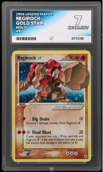 Regirock Gold Star (HOLO) : 91/92 LEGEND MAKER - ACE GRADING Graded Card – 7 NEAR MINT