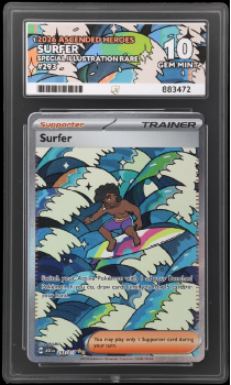 Surfer (SPECIAL ILLUSTRATION RARE) : 293/217 MEGA EVOLUTION ASCENDED HEROES - ACE GRADING Graded Card – 10 GEM MINT