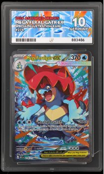 Mega Feraligatr EX (SPECIAL ILLUSTRATION RARE) : 288/217 MEGA EVOLUTION ASCENDED HEROES - ACE GRADING Graded Card – 10 GEM MINT