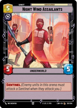 Night Wind Assailants single card from Star Wars Unlimited